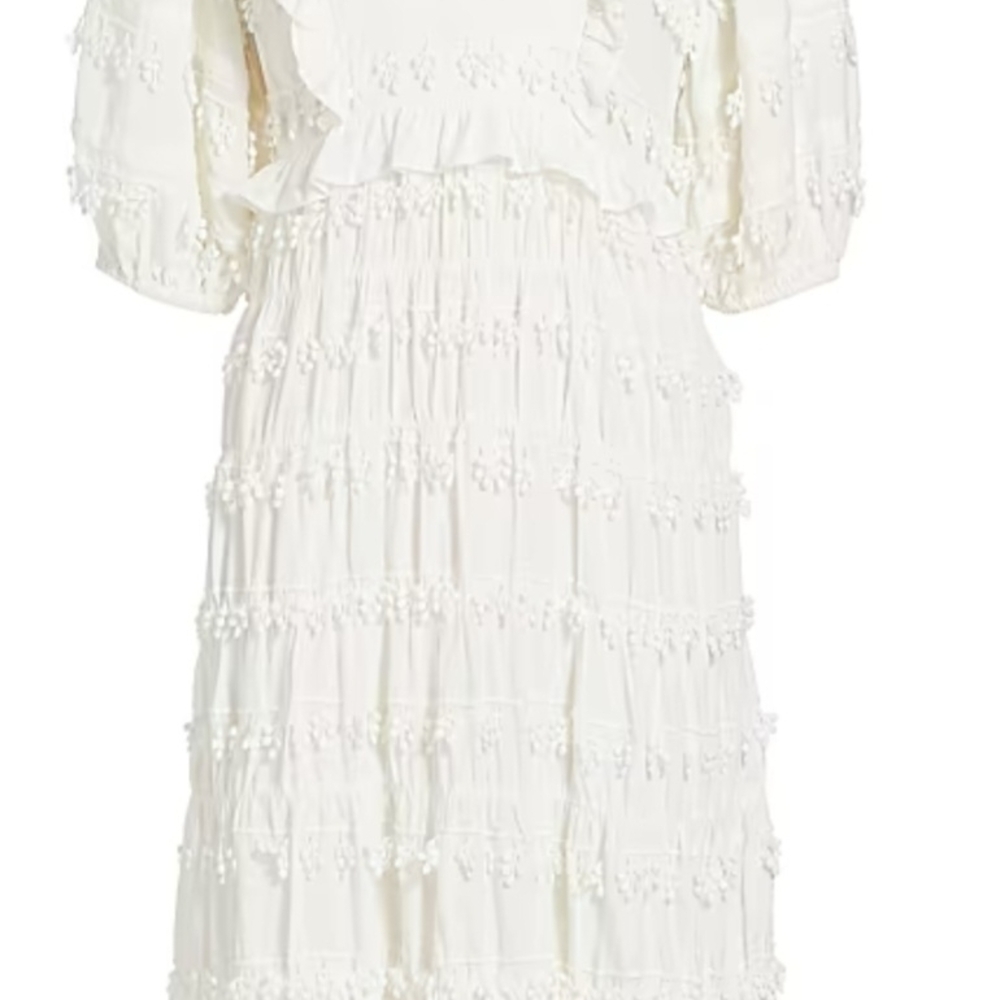 FARM Rio White Textured Dress